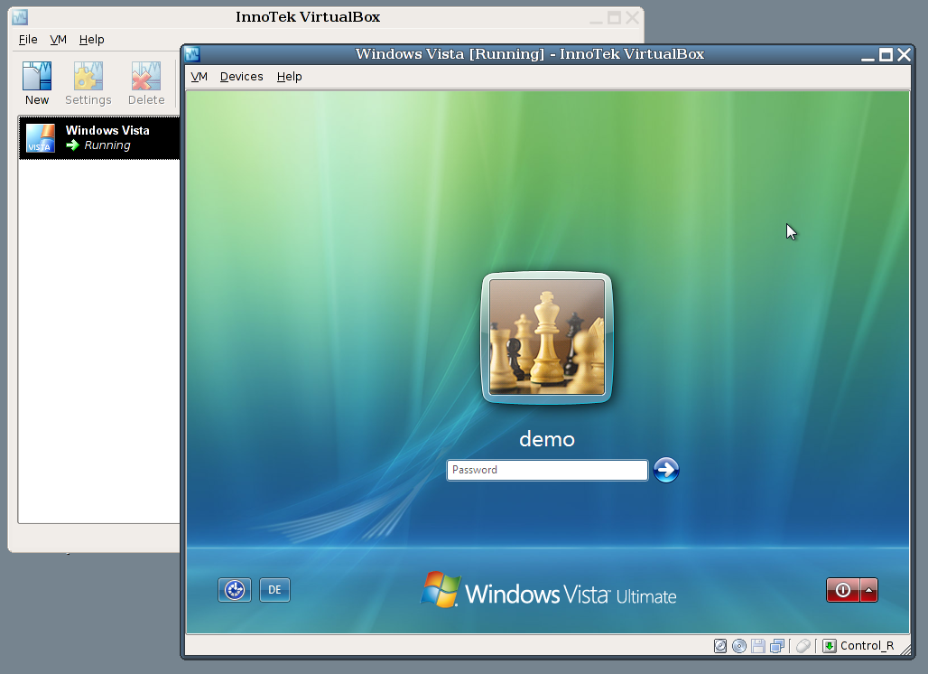 Demo windows. Виртуал бокс. VIRTUALBOX. Windows Vista VIRTUALBOX. Интерфейс виртуал бокс.