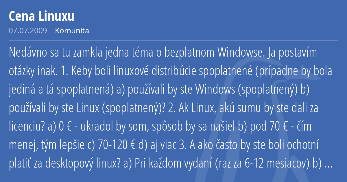 Cena Linuxu