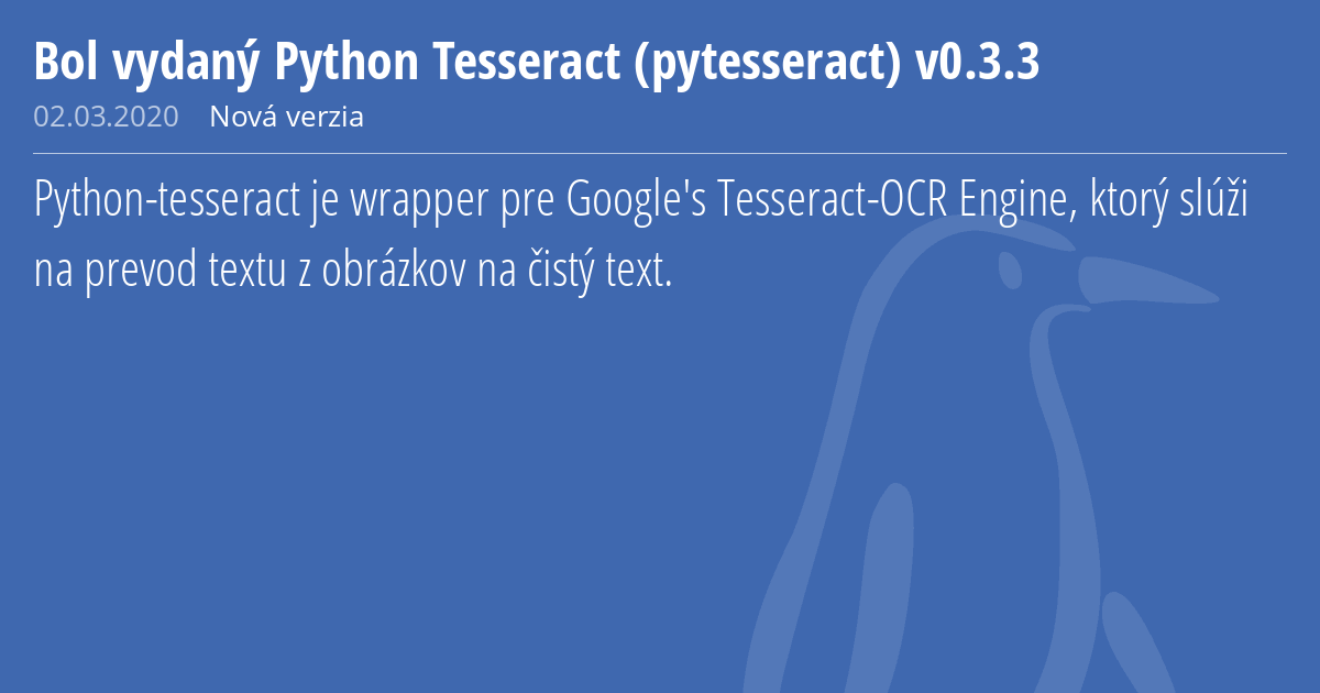 Как установить pytesseract linux