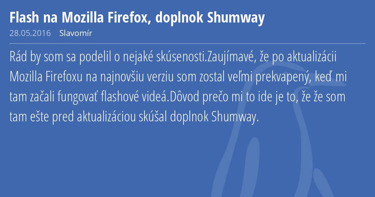 Flash na Mozilla Firefox, doplnok Shumway