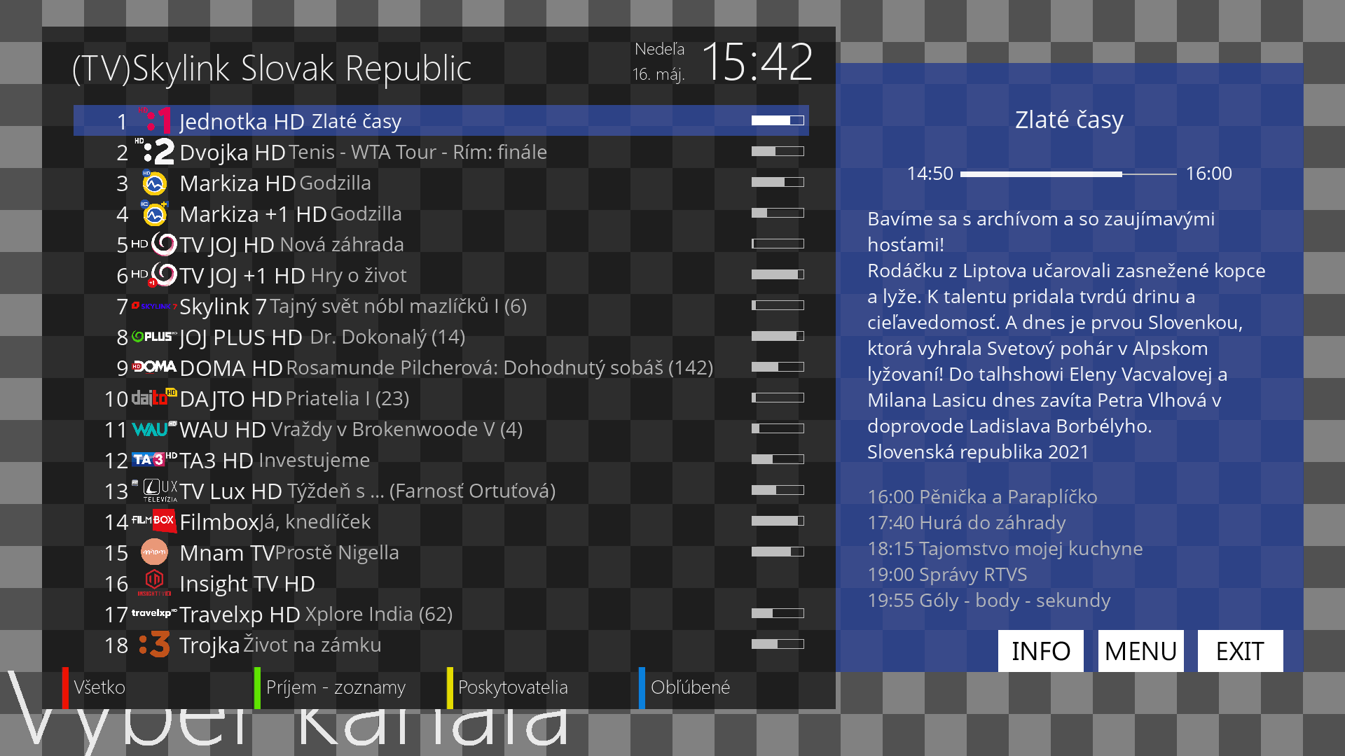Enigma2 - Zoznam programov