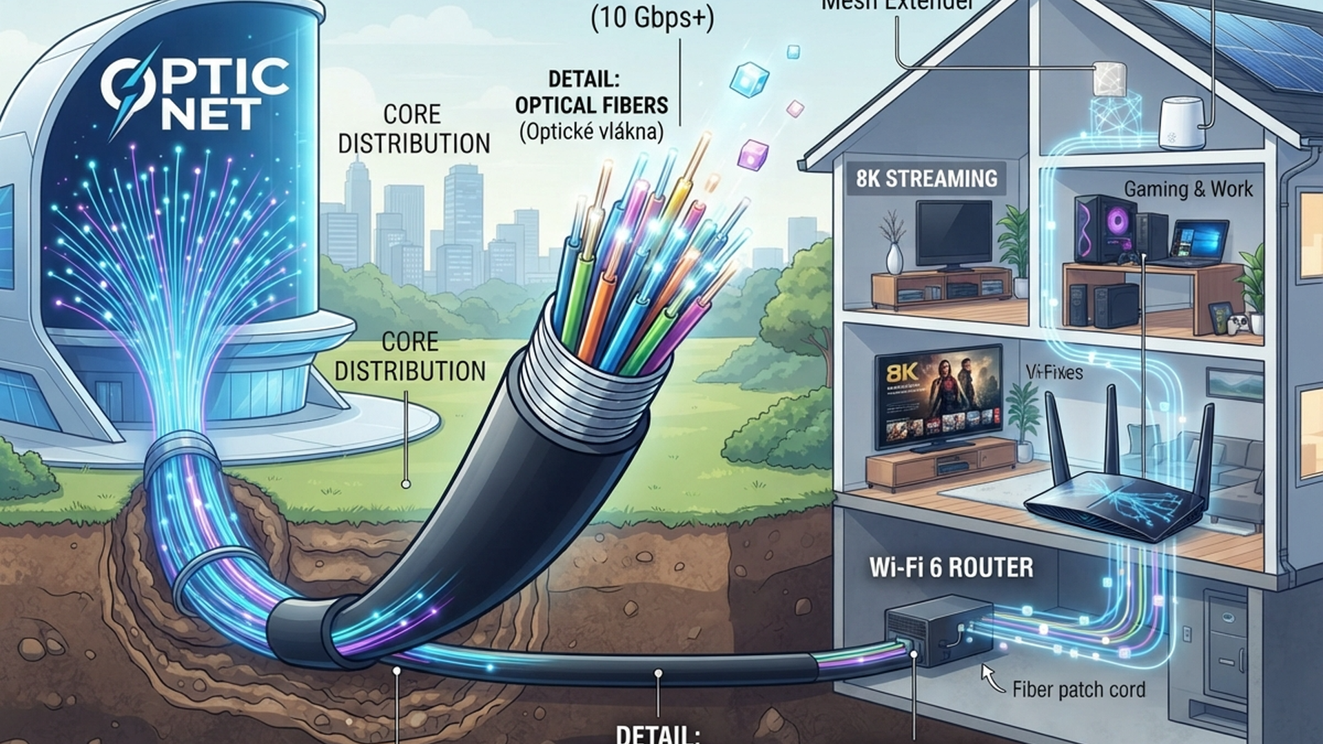 Infraštruktúra optického internetu. Základy jej fungovania